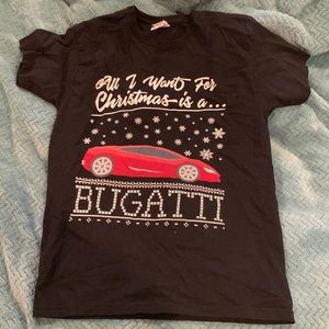Boys size 12 black T-shirt Christmas theme Bugatti